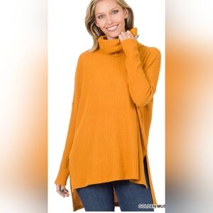 Zenana brushed thermal hi-low sweater